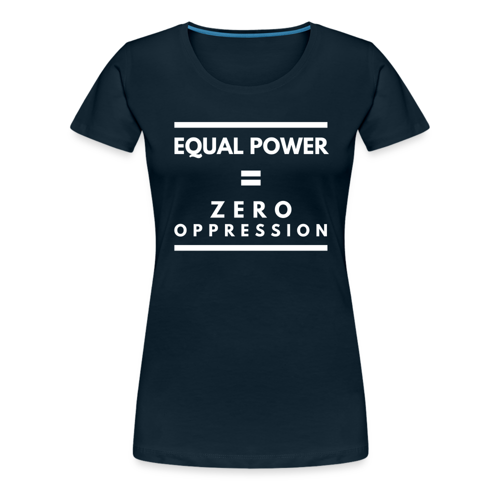 Equal Power T-Shirt - Women Short Sleeve - Sym-White - deep navy