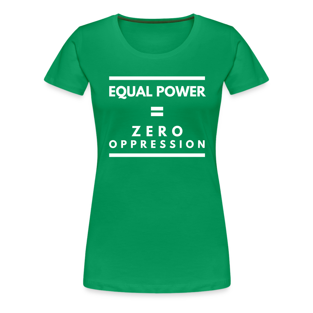 Equal Power T-Shirt - Women Short Sleeve - Sym-White - kelly green