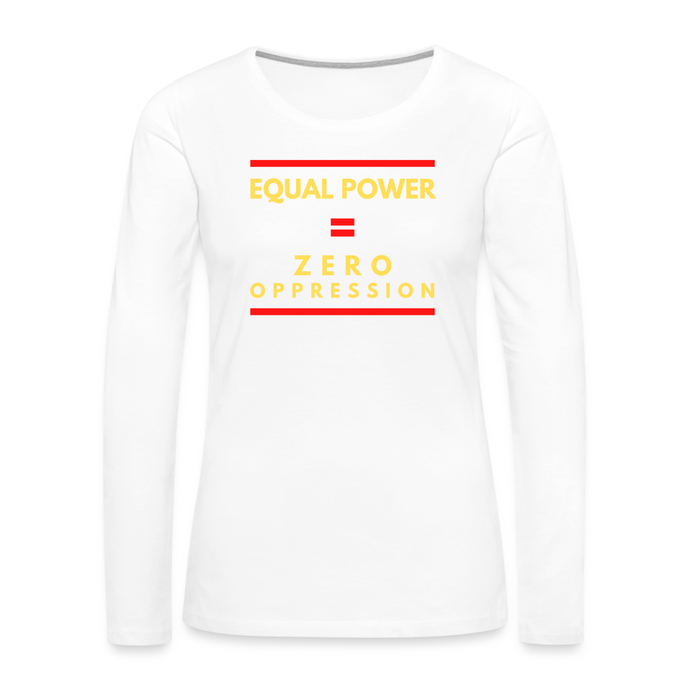 Equal Power T-Shirt - Women Long Sleeve - Sym-Red-Yellow - white