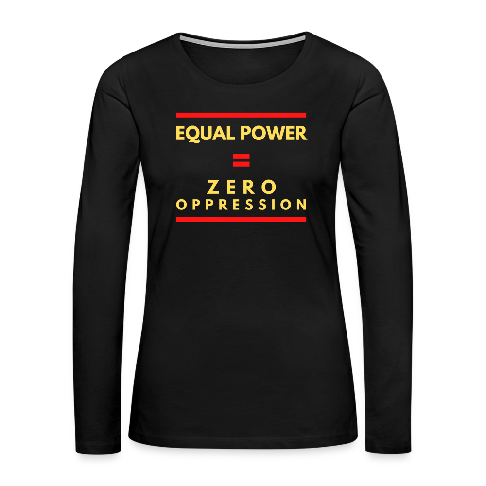 Equal Power T-Shirt - Women Long Sleeve - Sym-Red-Yellow - black