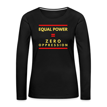 Equal Power T-Shirt - Women Long Sleeve - Sym-Red-Yellow - black