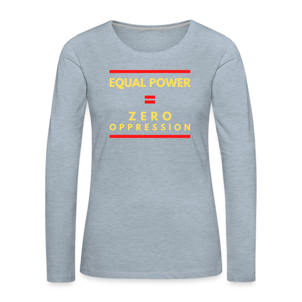 Equal Power T-Shirt - Women Long Sleeve - Sym-Red-Yellow - heather ice blue