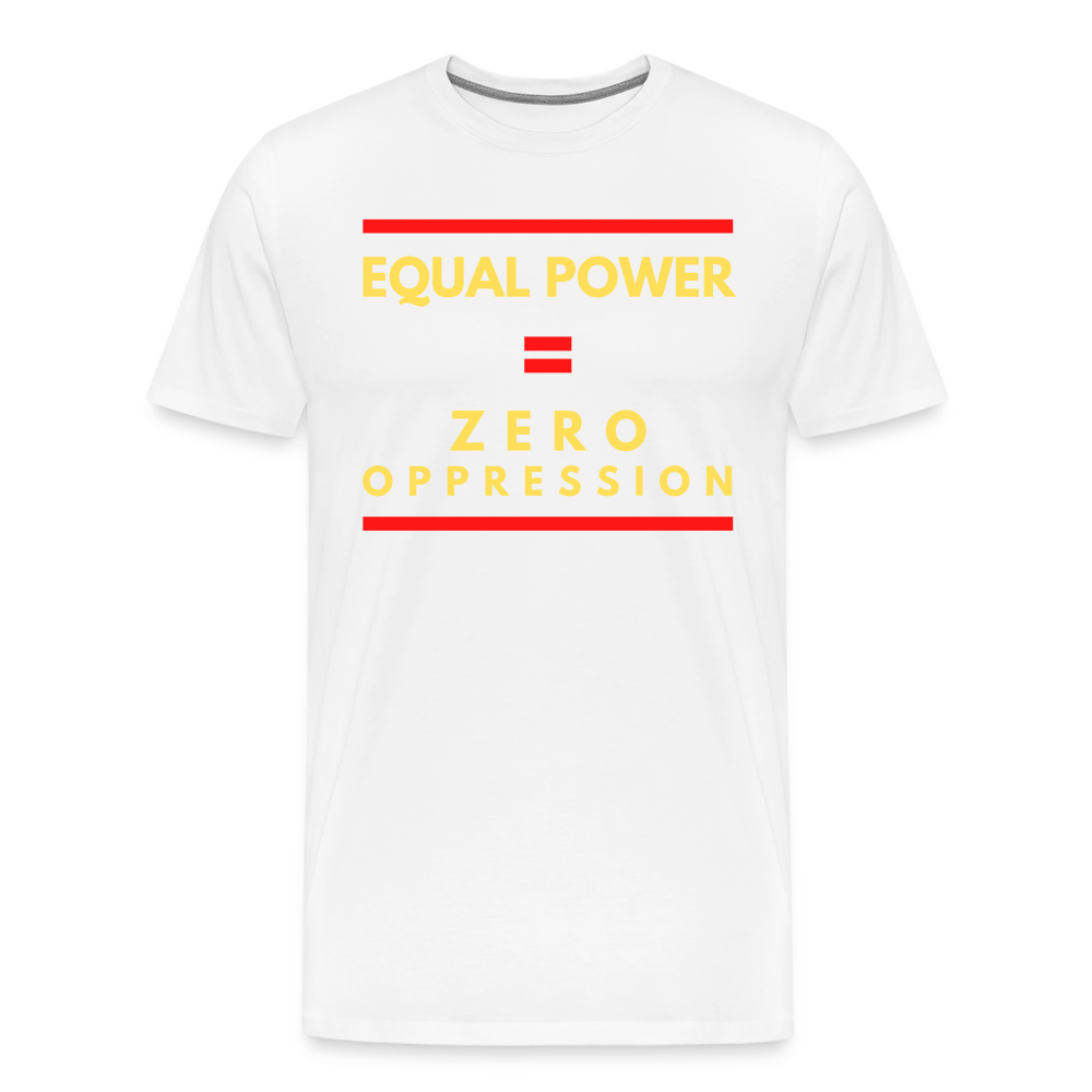 Equal Power T-Shirt - Men Short Sleeve - Sym-Red-Yellow - white