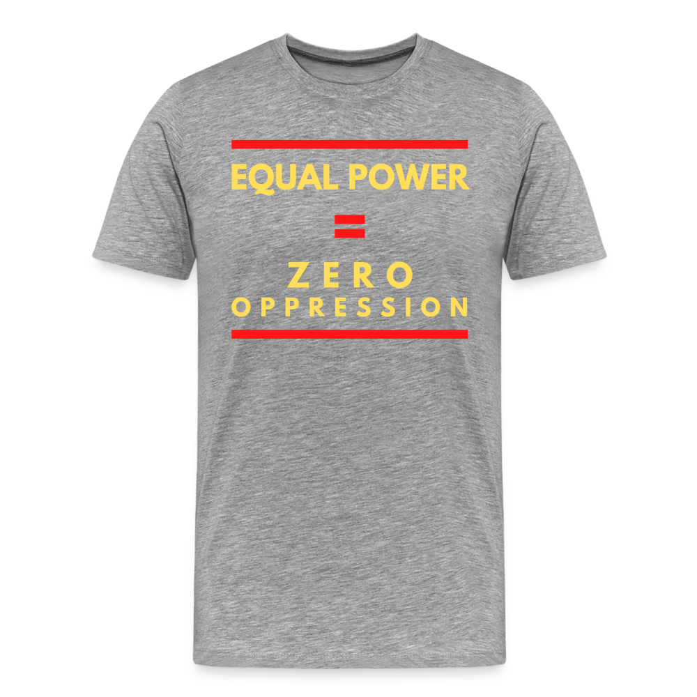 Equal Power T-Shirt - Men Short Sleeve - Sym-Red-Yellow - heather gray