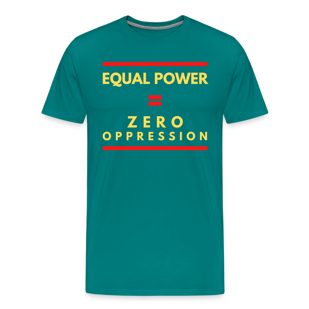 Equal Power T-Shirt - Men Short Sleeve - Sym-Red-Yellow - teal