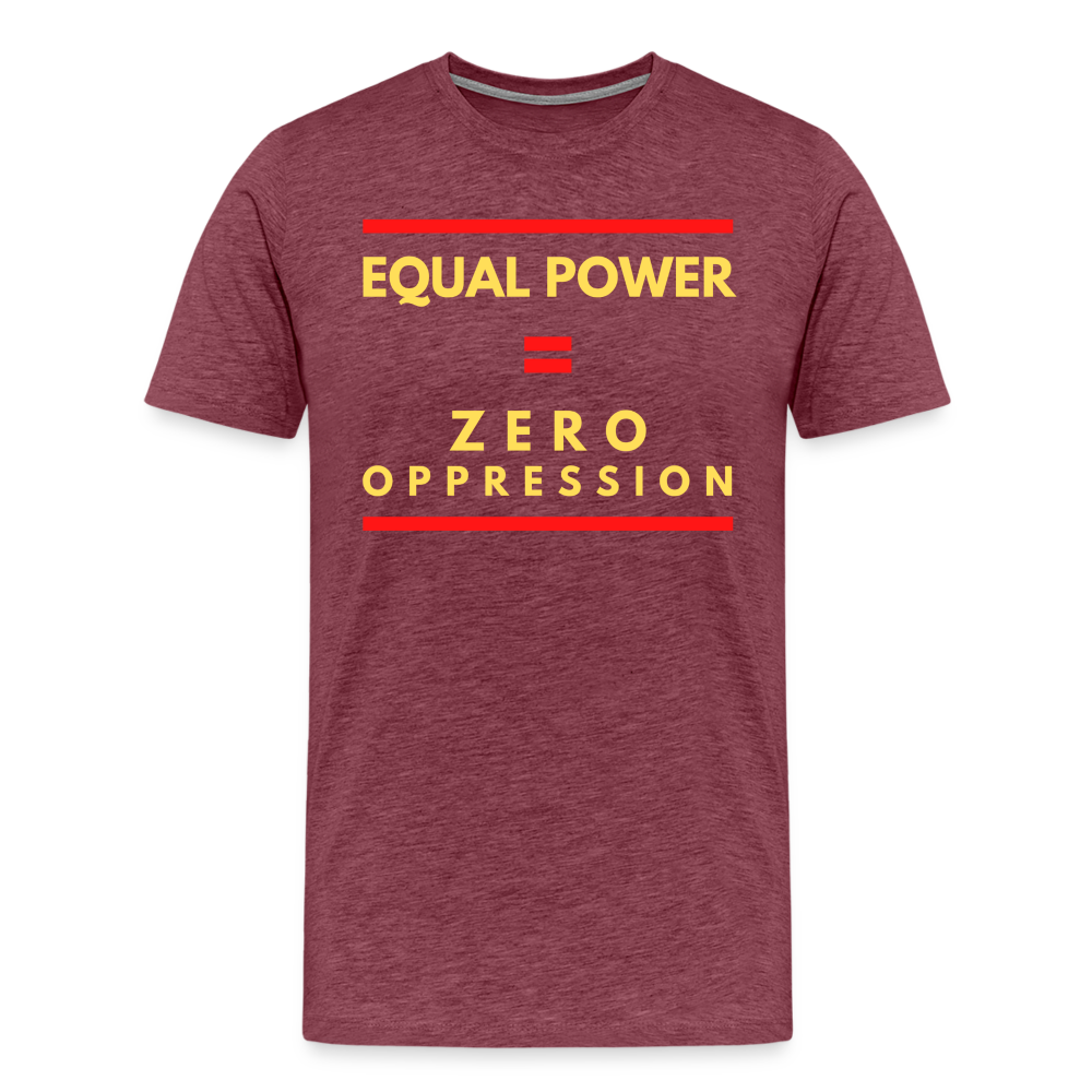 Equal Power T-Shirt - Men Short Sleeve - Sym-Red-Yellow - heather burgundy