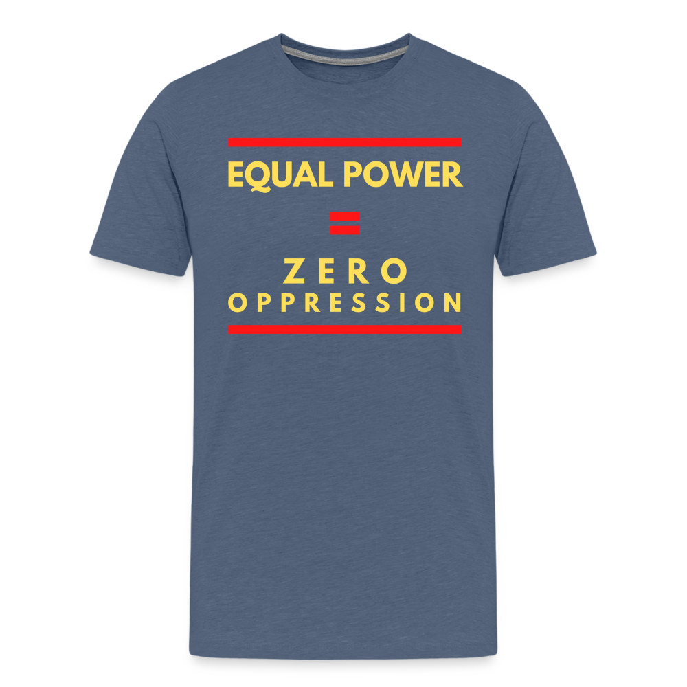 Equal Power T-Shirt - Men Short Sleeve - Sym-Red-Yellow - heather blue