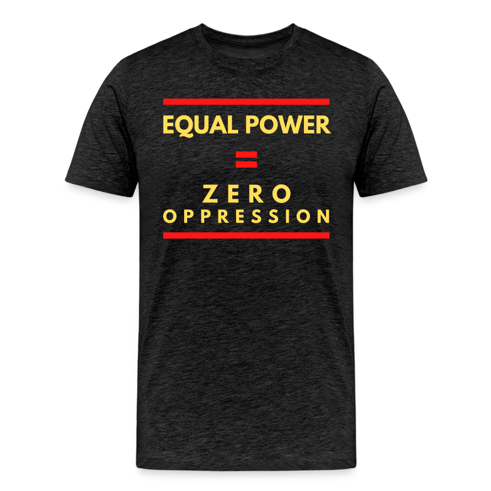 Equal Power T-Shirt - Men Short Sleeve - Sym-Red-Yellow - charcoal grey