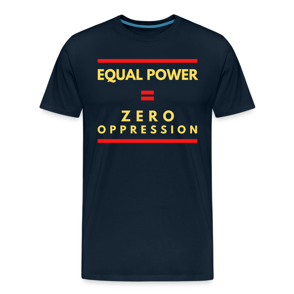 Equal Power T-Shirt - Men Short Sleeve - Sym-Red-Yellow - deep navy