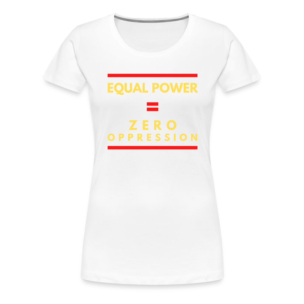 Equal Power T-Shirt - Women Short Sleeve - Sym-Red-Yellow - white