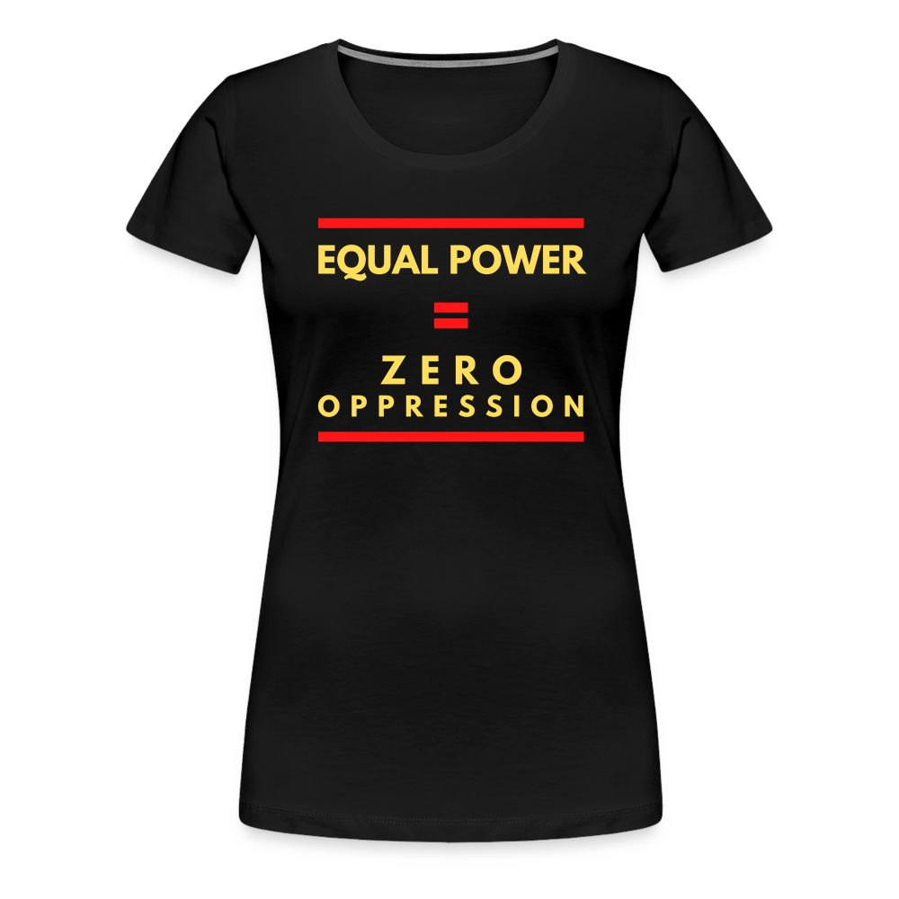 Equal Power T-Shirt - Women Short Sleeve - Sym-Red-Yellow - black