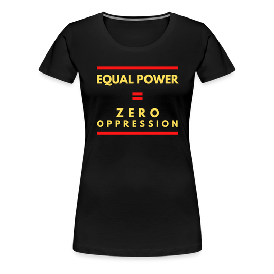 Equal Power T-Shirt - Women Short Sleeve - Sym-Red-Yellow - black