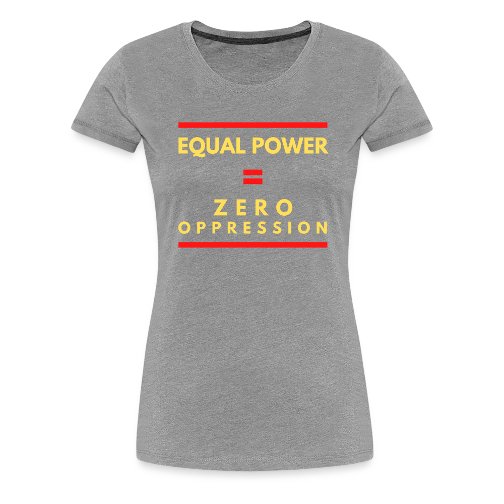 Equal Power T-Shirt - Women Short Sleeve - Sym-Red-Yellow - heather gray