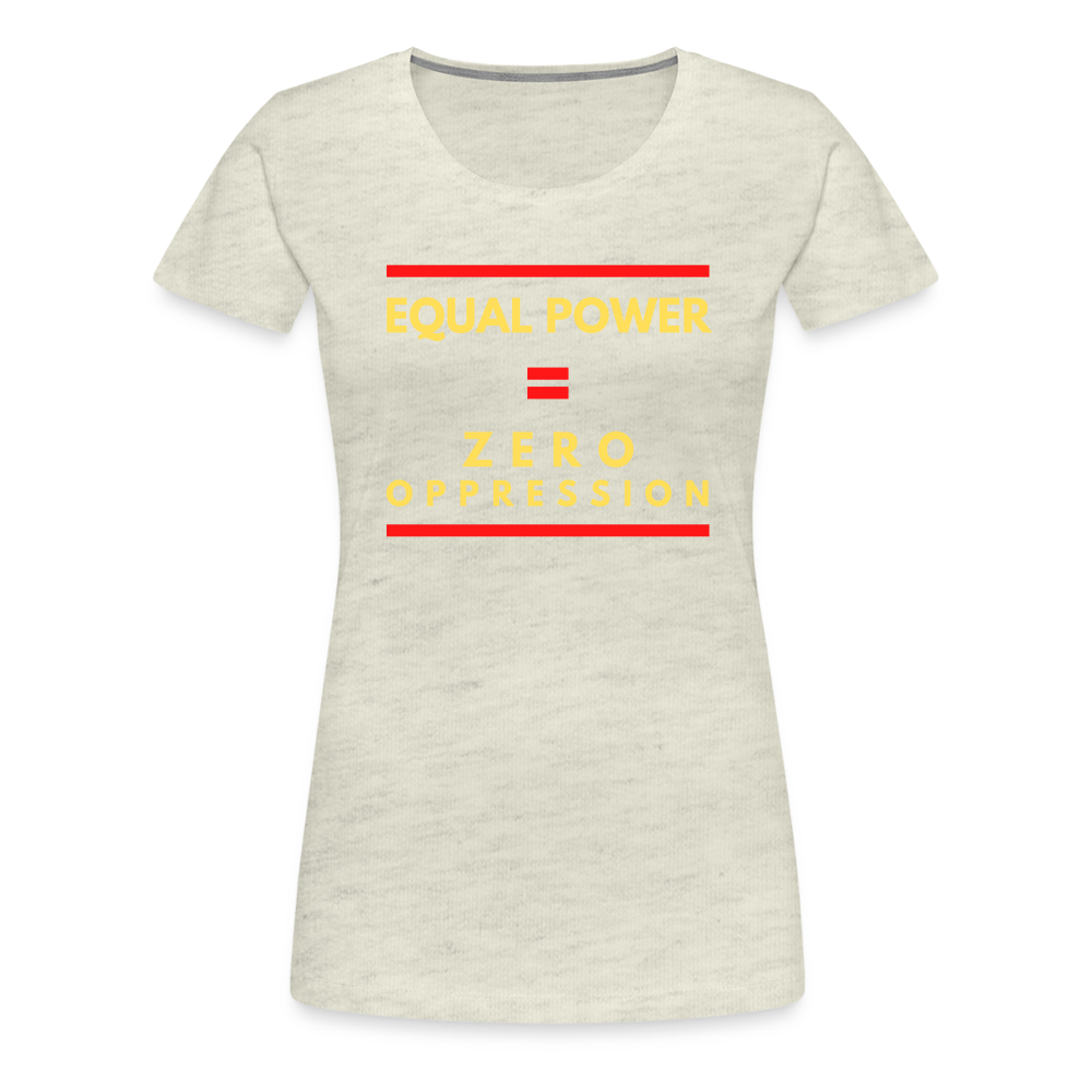 Equal Power T-Shirt - Women Short Sleeve - Sym-Red-Yellow - heather oatmeal