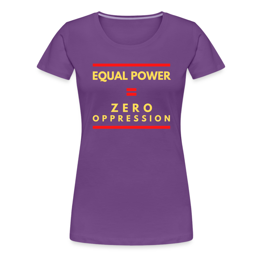 Equal Power T-Shirt - Women Short Sleeve - Sym-Red-Yellow - purple