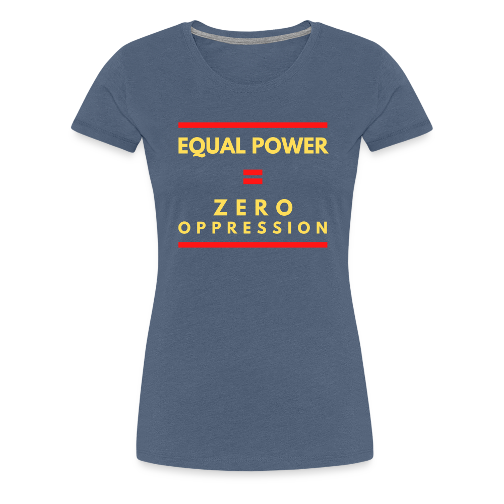 Equal Power T-Shirt - Women Short Sleeve - Sym-Red-Yellow - heather blue