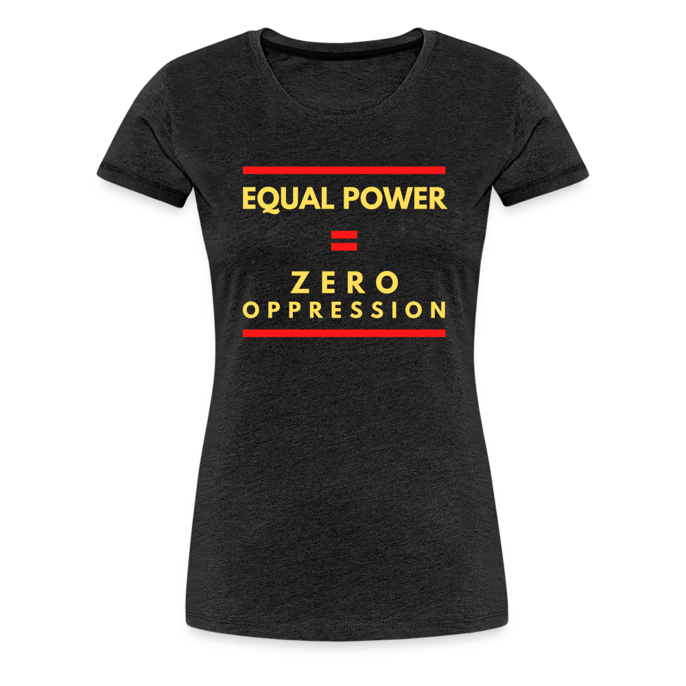 Equal Power T-Shirt - Women Short Sleeve - Sym-Red-Yellow - charcoal grey