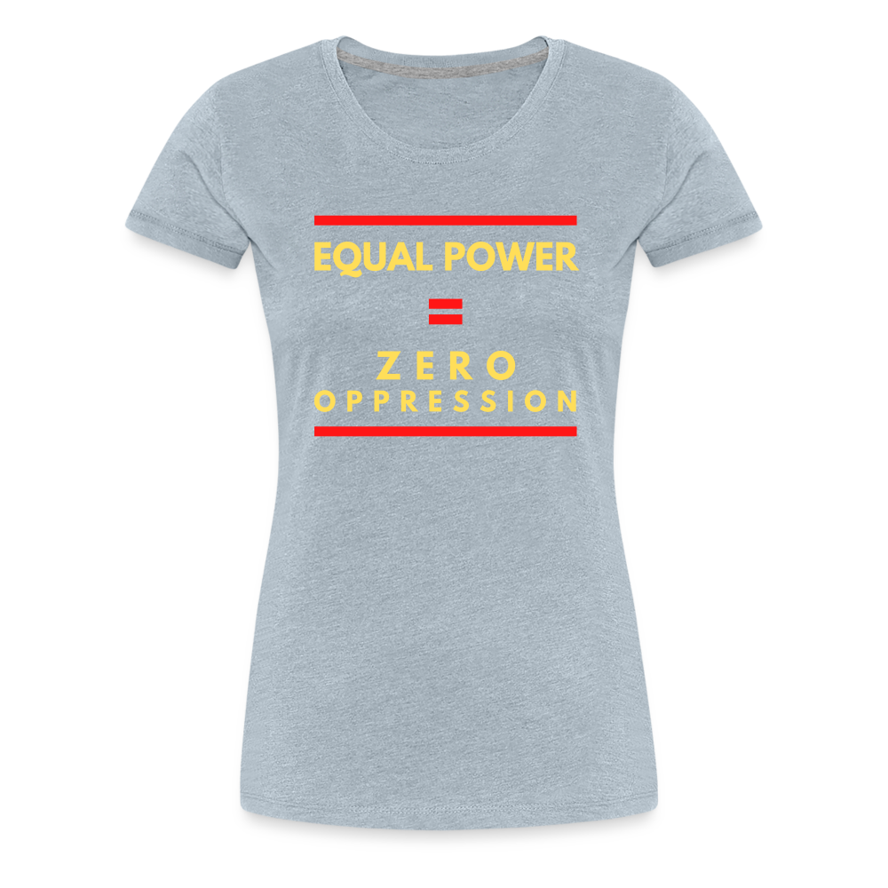 Equal Power T-Shirt - Women Short Sleeve - Sym-Red-Yellow - heather ice blue