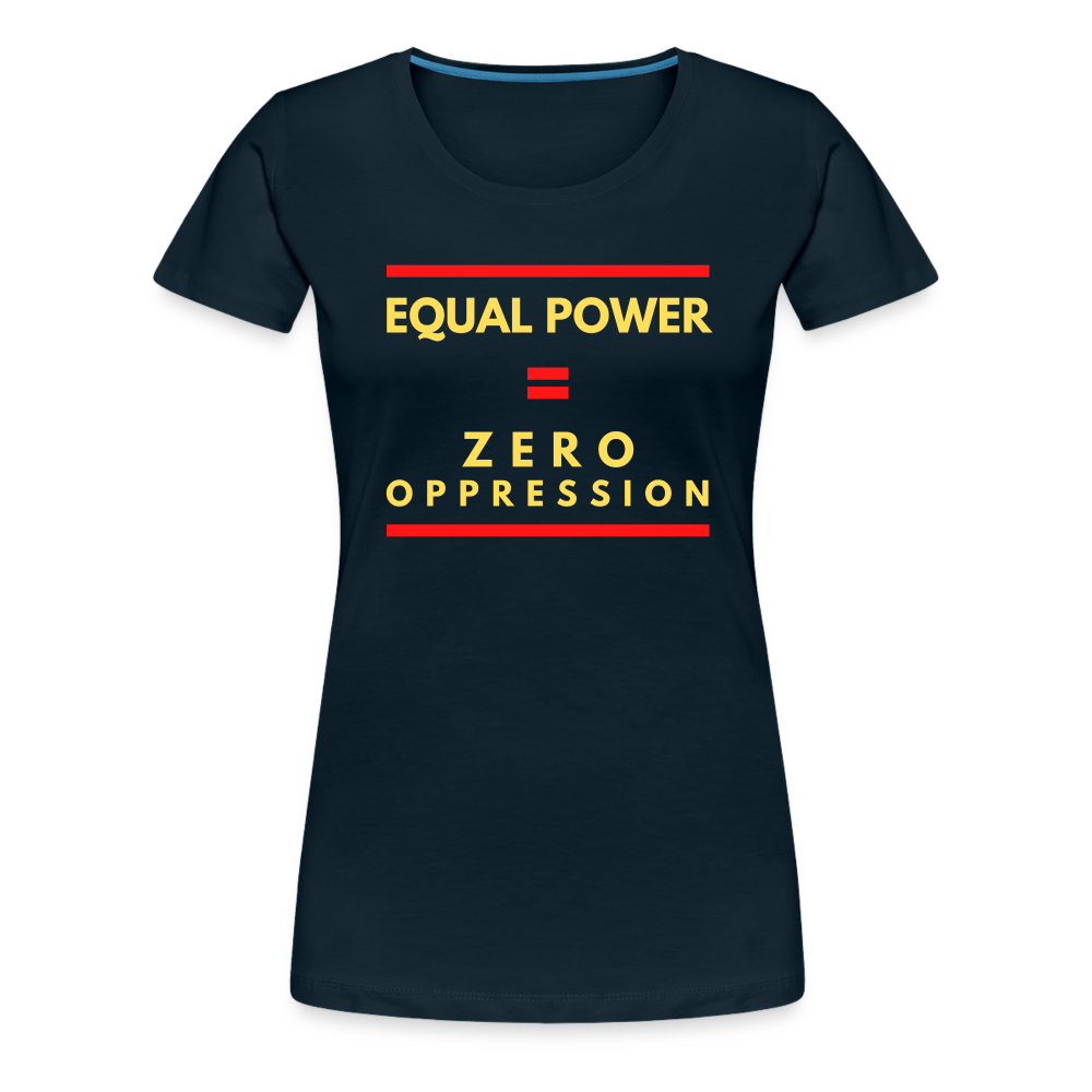 Equal Power T-Shirt - Women Short Sleeve - Sym-Red-Yellow - deep navy