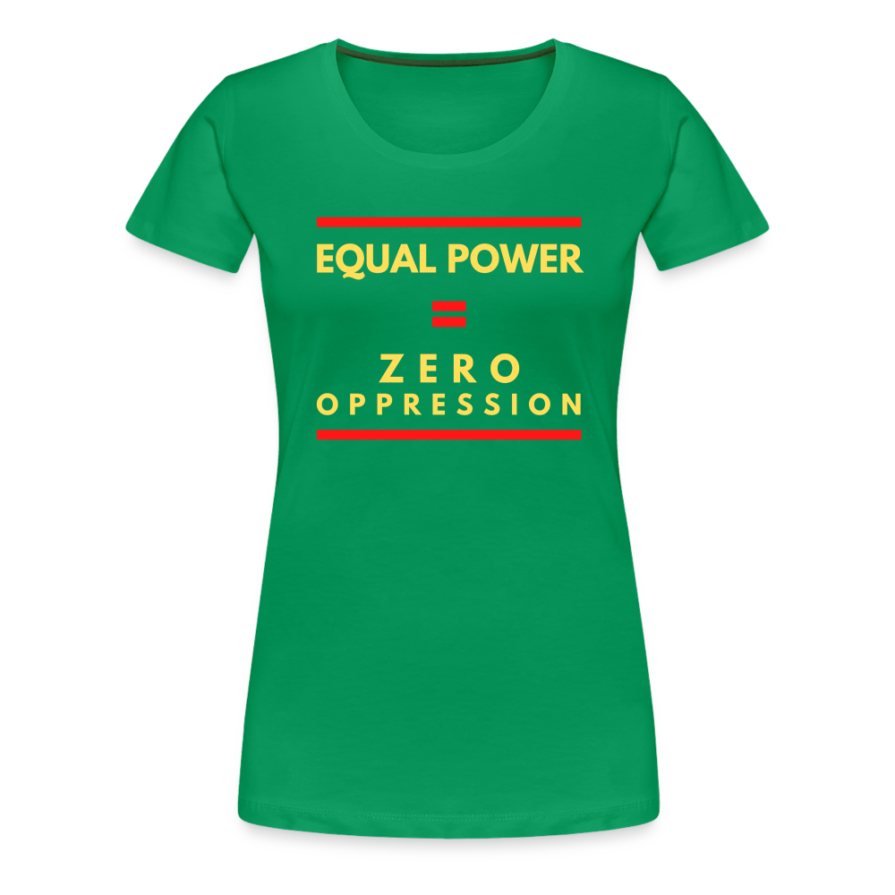 Equal Power T-Shirt - Women Short Sleeve - Sym-Red-Yellow - kelly green