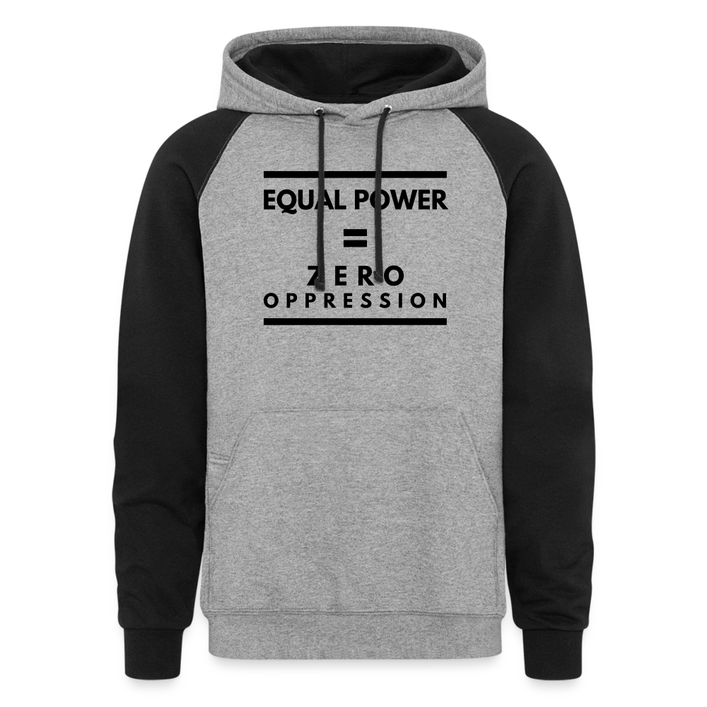 Equal Power Colorblock Hoodie - Sym-Black - heather gray/black